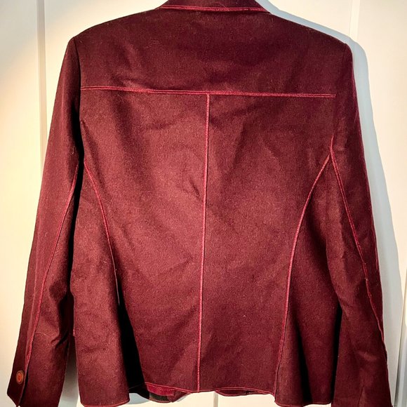 NewWT Stylish Bedtime Neiman Marcus Womens Blazer Jacket Size 12 Burgundy Red - Picture 2 of 4